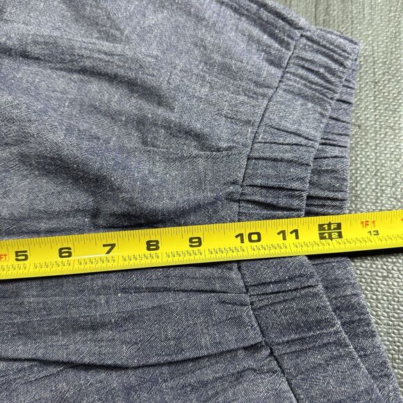 THML Linen Cotton Denim Wide Leg Pant With Embroidered Lace Design Medium - Picture 8 of 9